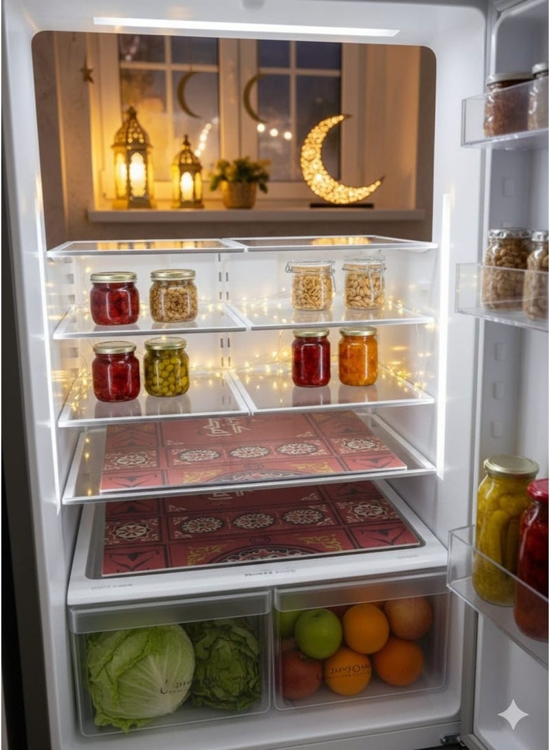 Ramadan refrigerator shelf liners - 4-piece set of easy-to-clean plastic - Image 3